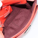 FENDI Chain Beebaguette Shoulder Bag Leather Red Silver Auth 177969A-10