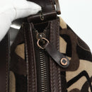 CELINE Shoulder Bag Velor Brown Auth 177970A-10