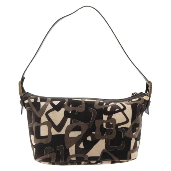 CELINE Shoulder Bag Velor Brown Auth 177970A
