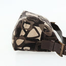 CELINE Shoulder Bag Velor Brown Auth 177970A-4
