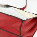 CELINE Shoulder Bag Leather Red Silver Auth 177971-9