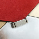 CELINE Shoulder Bag Leather Red Silver Auth 177971-10
