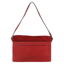 CELINE Shoulder Bag Leather Red Silver Auth 177971-2