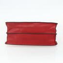 CELINE Shoulder Bag Leather Red Silver Auth 177971-5