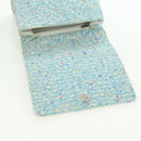 CHANEL Chain Hand Bag Tweed Light Blue Silver CC Auth 177972SV-16