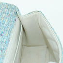 CHANEL Chain Hand Bag Tweed Light Blue Silver CC Auth 177972SV-20