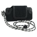 Christian Dior Trotter Canvas Neck Pouch Black Silver Auth 177974M-1