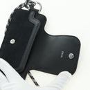 Christian Dior Trotter Canvas Neck Pouch Black Silver Auth 177974M-9