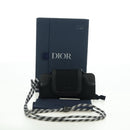 Christian Dior Trotter Canvas Neck Pouch Black Silver Auth 177974M-12