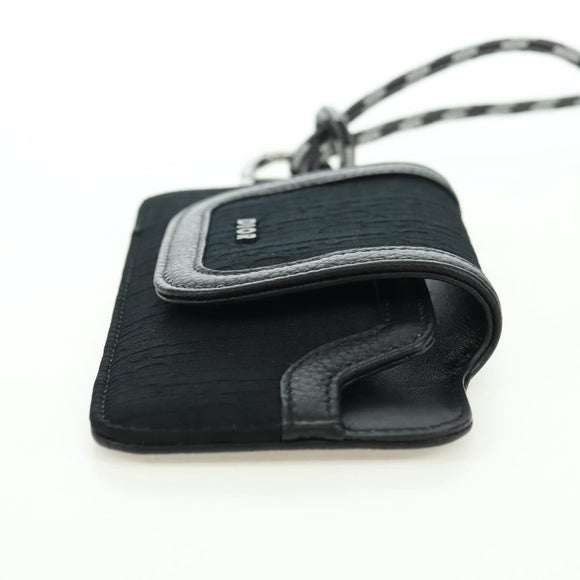 Christian Dior Trotter Canvas Nektasje Zwart Zilver Auth 177974M