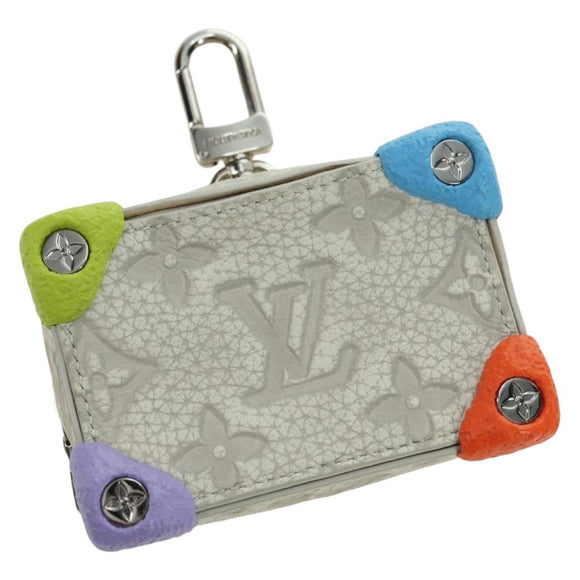 LOUIS VUITTON Taurillon Clemence Climbing Pouch Gray MP3383 LV Auth 177975M