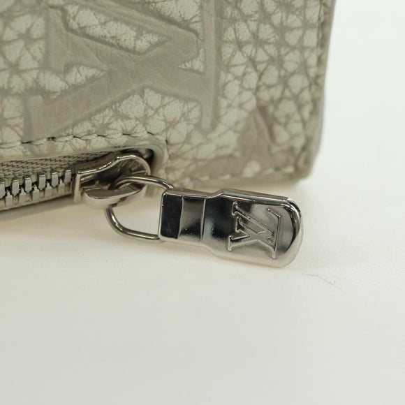 LOUIS VUITTON Taurillon Clemence Climbing Pouch Gray MP3383 LV Auth 177975M