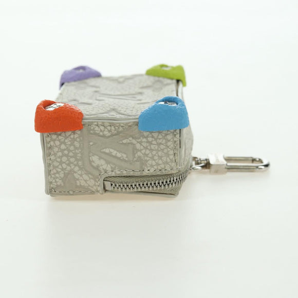 LOUIS VUITTON Taurillon Clemence Climbing Pouch Gray MP3383 LV Auth 177975M