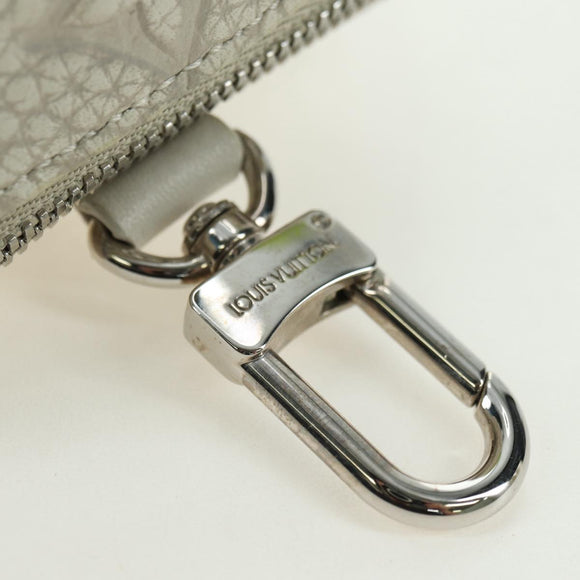 LOUIS VUITTON Taurillon Clemence Climbing Pouch Gray MP3383 LV Auth 177975M