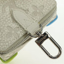 LOUIS VUITTON Taurillon Clemence Climbing Pouch Gray MP3383 LV Auth 177975M-14