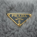 PRADA Shoulder Bag Mouton 3way Gray Gold Auth 177976SM-22