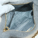 PRADA Shoulder Bag Mouton 3way Gray Gold Auth 177976SM-9