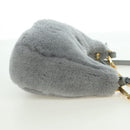 PRADA Shoulder Bag Mouton 3way Gray Gold Auth 177976SM-4