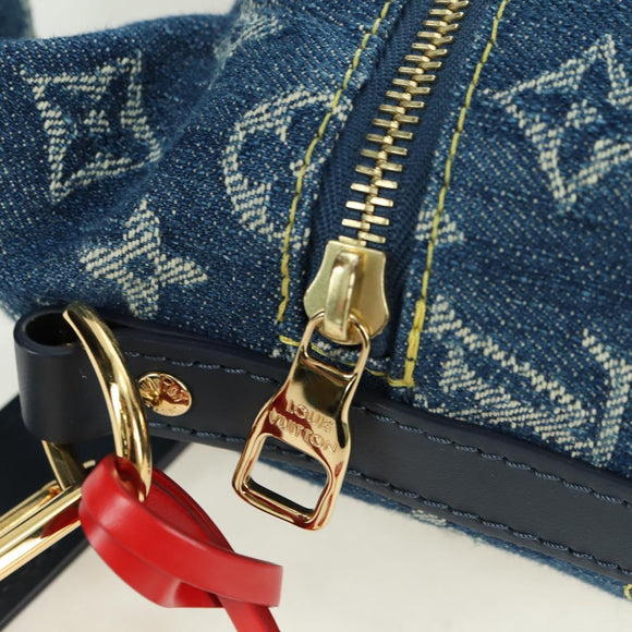 LOUIS VUITTON Monogram Denim Drip Japanese Cruiser Bag Blue M45970 Auth 177977SM