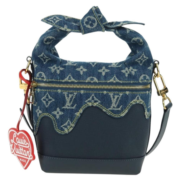 LOUIS VUITTON Monogram Denim Drip Japanese Cruiser Bag Blue M45970 Auth 177977SM