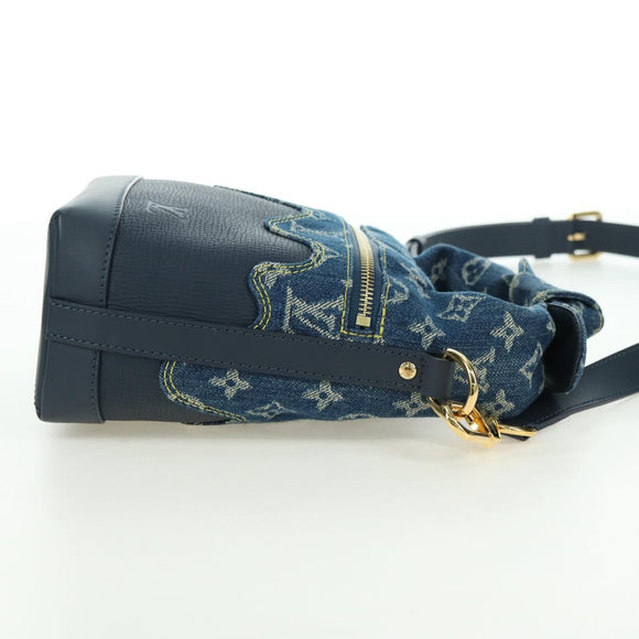 LOUIS VUITTON Monogram Denim Drip Japanese Cruiser Bag Blue M45970 Auth 177977SM