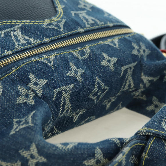 LOUIS VUITTON Monogram Denim Drip Japanese Cruiser Bag Blue M45970 Auth 177977SM