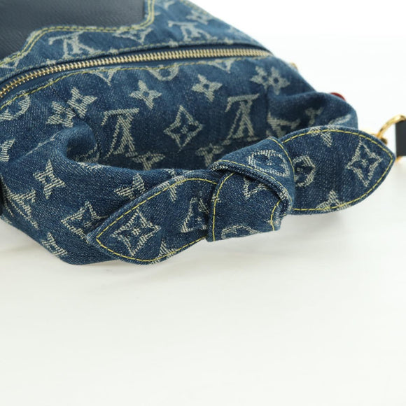 LOUIS VUITTON Monogram Denim Drip Japanese Cruiser Bag Blue M45970 Auth 177977SM