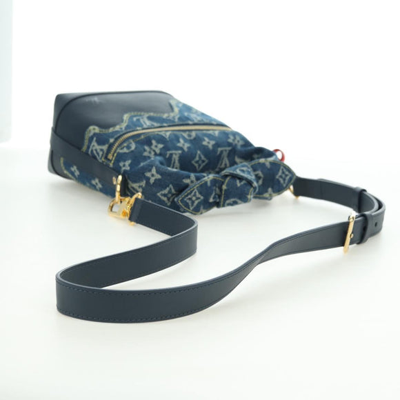 LOUIS VUITTON Monogram Denim Drip Japanese Cruiser Bag Blue M45970 Auth 177977SM