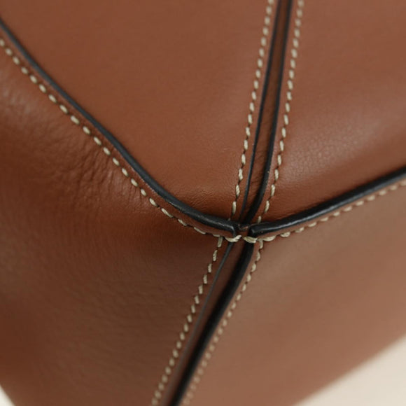 LOEWE Puzzle Bag Small Hammock Hand Bag Leather Brown Gold Auth 177978SM