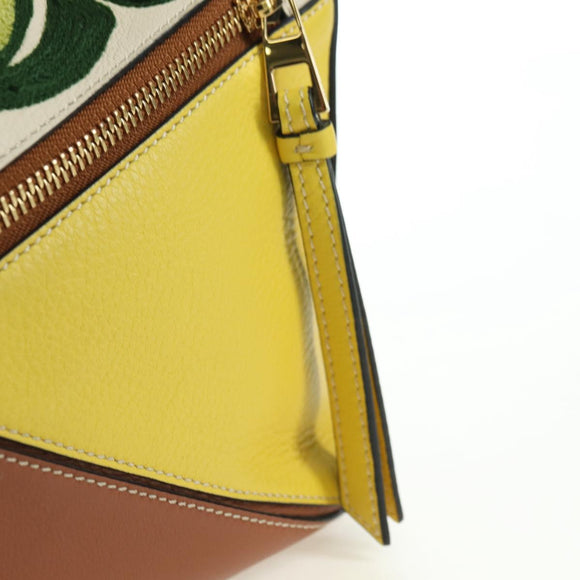 LOEWE Puzzle Bag Small Hammock Hand Bag Leather Brown Gold Auth 177978SM