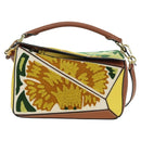 LOEWE Puzzle Bag Small Hammock Hand Bag Leather Brown Gold Auth 177978SM-13