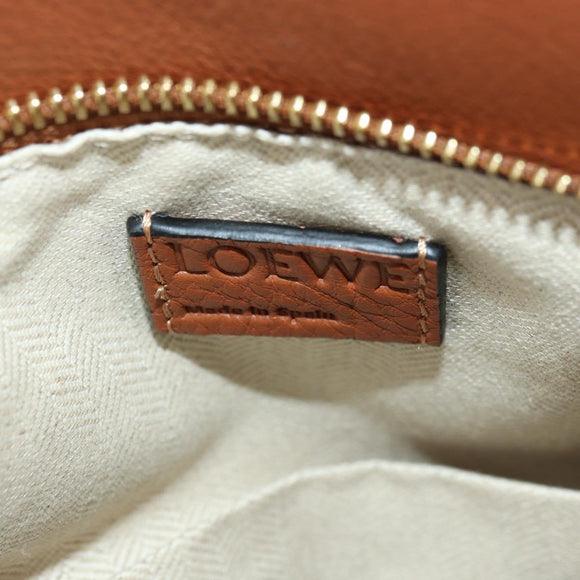 LOEWE Puzzle Bag Small Hammock Hand Bag Leather Brown Gold Auth 177978SM