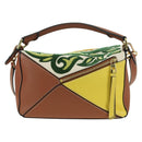 LOEWE Puzzle Bag Small Hammock Hand Bag Leather Brown Gold Auth 177978SM-2