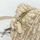 Christian Dior Trotter Canvas Shoulder Bag PVC Beige Silver Auth 177979A-18
