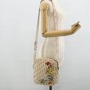 Christian Dior Trotter Canvas Shoulder Bag PVC Beige Silver Auth 177979A-24