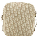 Christian Dior Trotter Canvas Shoulder Bag PVC Beige Silver Auth 177979A-2