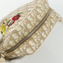 Christian Dior Trotter Canvas Shoulder Bag PVC Beige Silver Auth 177979A-6