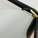 LOEWE Shoulder Bag Leather 2way White Gold Auth 177982SM-17