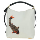 LOEWE Shoulder Bag Leather 2way White Gold Auth 177982SM-2