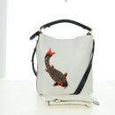 LOEWE Shoulder Bag Leather 2way White Gold Auth 177982SM-26