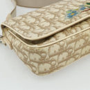 Christian Dior Trotter Canvas Shoulder Bag PVC Beige Silver Auth 177983A-11