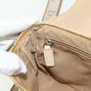 Christian Dior Trotter Canvas Shoulder Bag PVC Beige Silver Auth 177983A-19