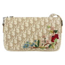 Christian Dior Trotter Canvas Shoulder Bag PVC Beige Silver Auth 177983A-2