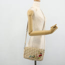 Christian Dior Trotter Canvas Shoulder Bag PVC Beige Silver Auth 177983A-22