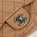 CHANEL Matelasse Chain Backpack Lamb Skin Beige Silver CC Auth 177984SAV-16