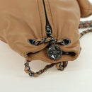 CHANEL Matelasse Chain Backpack Lamb Skin Beige Silver CC Auth 177984SAV-6
