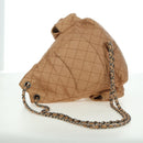 CHANEL Matelasse Chain Backpack Lamb Skin Beige Silver CC Auth 177984SAV-7