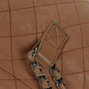 CHANEL Matelasse Chain Backpack Lamb Skin Beige Silver CC Auth 177984SAV-9