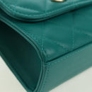 CHANEL Matelasse Chain Mini Trendy CC Bag Lamb Skin Green Gold CC Auth 177985SAV-10