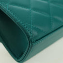 CHANEL Matelasse Chain Mini Trendy CC Bag Lamb Skin Green Gold CC Auth 177985SAV-12